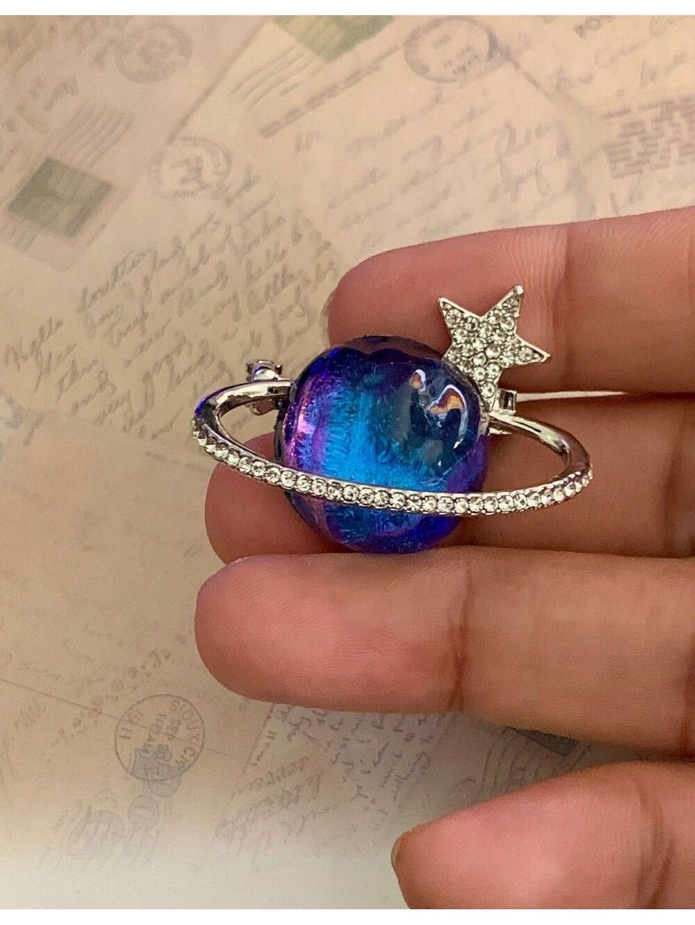 Sparkling Planet and Star Ring - Cosmic Bling for Star Gazers - Picture 4 of 4